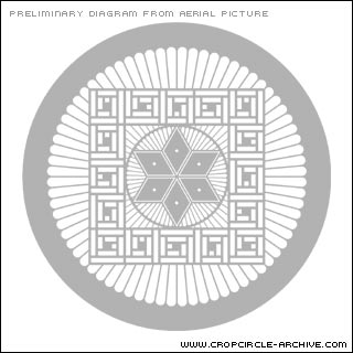 Woolstone Hill, Oxfordshire crop circle, aerial photo 9