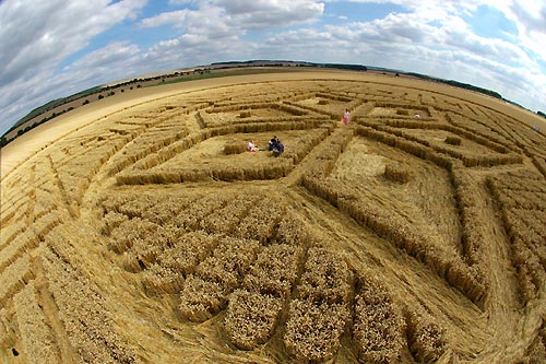 Woolstone Hill, Oxfordshire crop circle, aerial photo 33