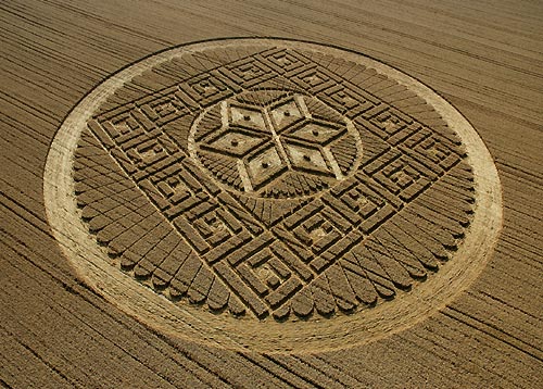 Woolstone Hill, Oxfordshire crop circle, aerial photo 6