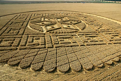 Woolstone Hill, Oxfordshire crop circle, aerial photo 7