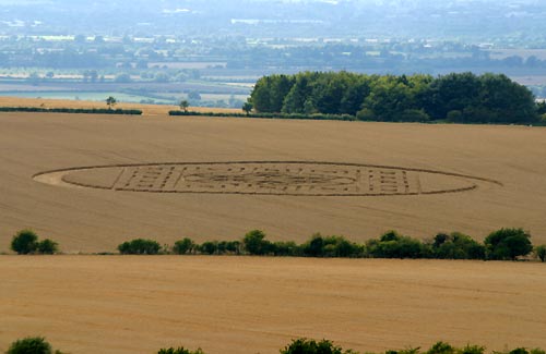 Woolstone Hill, Oxfordshire crop circle, aerial photo 35