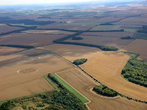 Woolstone Hill, Oxfordshire crop circle, aerial photo 34