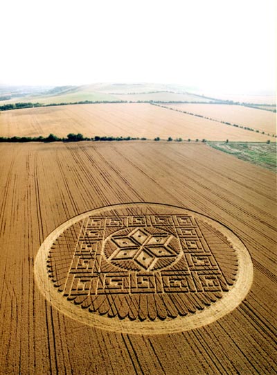 Woolstone Hill, Oxfordshire crop circle, aerial photo 38