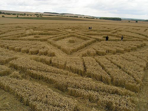 Woolstone Hill, Oxfordshire crop circle, aerial photo 37