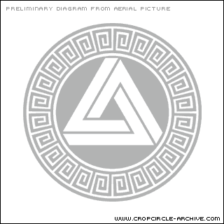 Waden Hill, Wiltshire crop circle, aerial photo 9
