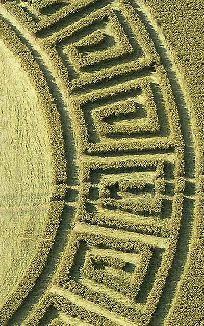 Waden Hill, Wiltshire crop circle, aerial photo 4