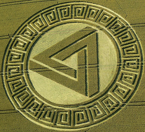 Waden Hill, Wiltshire crop circle, aerial photo 2