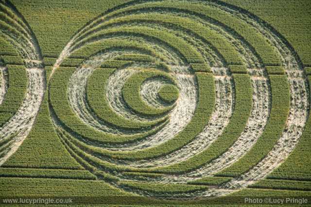 Avebury Trusloe, Wiltshire crop circle, aerial photo 2