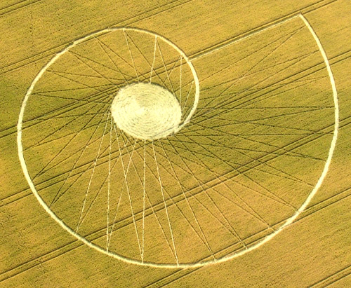 Crop Circle atBarbury Castle, Wiltshire crop circle, aerial photo 4