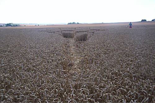 Blowingstone Hill, Oxfordshire crop circle, aerial photo 55