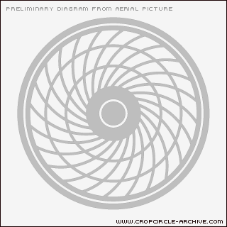 Chartley Castle, Staffordshire crop circle, aerial photo 6