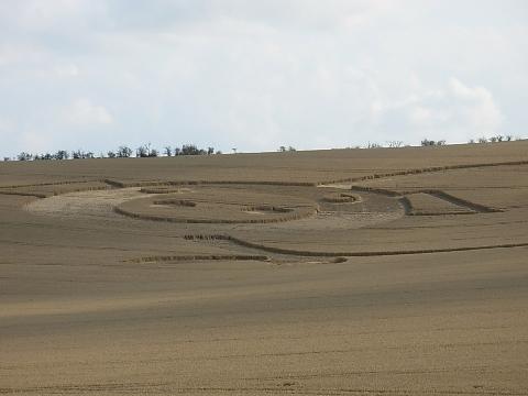 Coploe Hill, Cambridgeshire crop circle, aerial photo 12