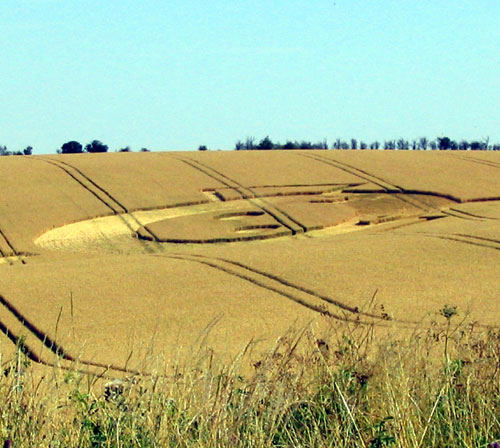 Coploe Hill, Cambridgeshire crop circle, aerial photo 4