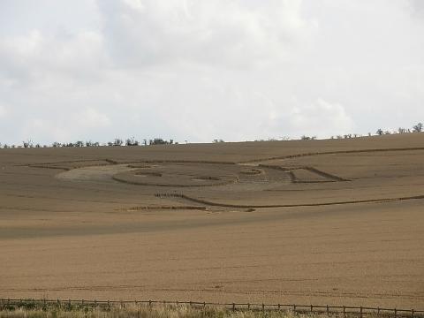 Coploe Hill, Cambridgeshire crop circle, aerial photo 13
