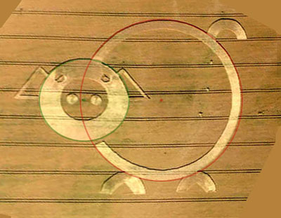 Coploe Hill, Cambridgeshire crop circle, aerial photo 3