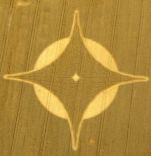 Etchilhampton Hill, Wiltshire crop circle, aerial photo 4