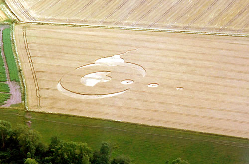 Wester Flisk Farm, Scotland crop circle from the air
