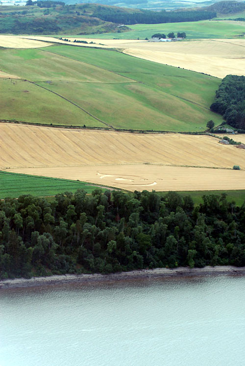 Wester Flisk Farm, Scotland crop circle, aerial photo 4