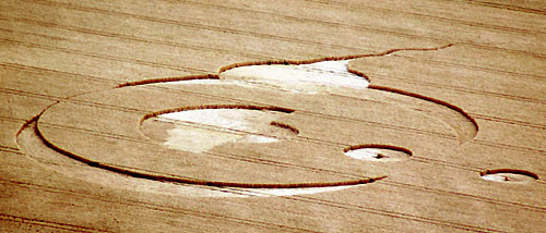 Wester Flisk Farm, Scotland crop circle, aerial photo 3