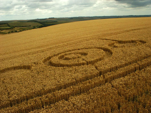 Hackpen Hill, Wiltshire crop circle, aerial photo 5