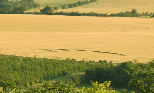 Crop Circle at Wouldham, Kent crop circle, aerial photo 3