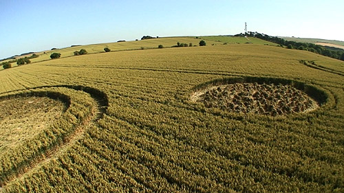 Charlbury Hill, Wiltshire crop circle, aerial photo 3