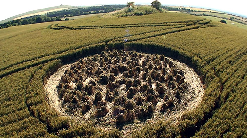 Charlbury Hill, Wiltshire crop circle, aerial photo 2