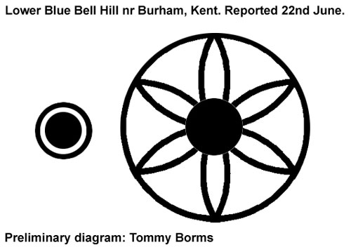 Crop Circle atLower Blue Bell Hill, Kent crop circle, diagram 3