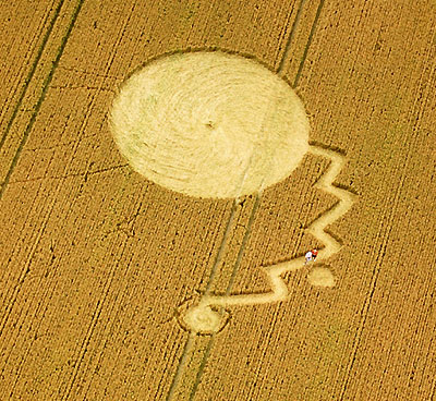 Overton Hill, Wiltshire crop circle, aerial photo 2