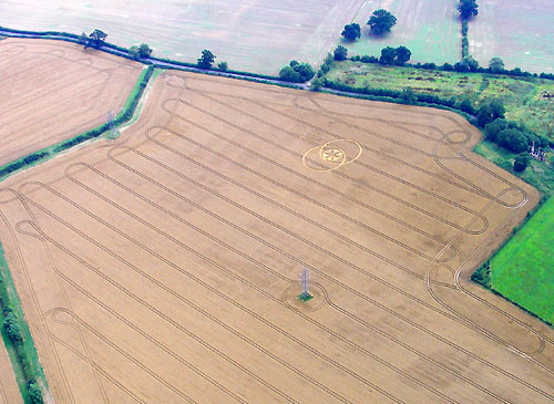 Toot Balden, Oxfordshire crop circle, aerial photo 4