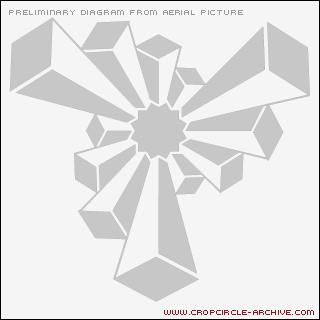 Wayland Smithy, Oxfordshire crop circle, aerial photo 15