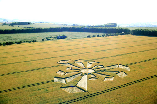 Wayland Smithy, Oxfordshire crop circle, aerial photo 21