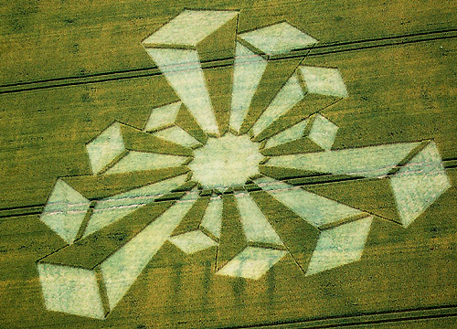Wayland Smithy, Oxfordshire crop circle, aerial photo 20