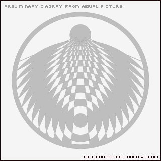 Uffington Castle, Oxfordshire crop circle, aerial photo 5