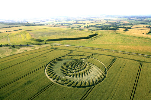 Uffington Castle, Oxfordshire crop circle, aerial photo 11