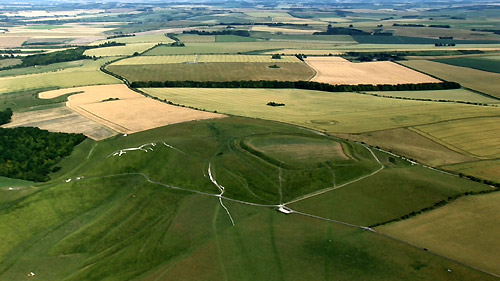 Uffington Castle, Oxfordshire crop circle, aerial photo 2