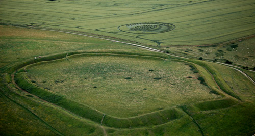 Uffington Castle, Oxfordshire crop circle, aerial photo 6