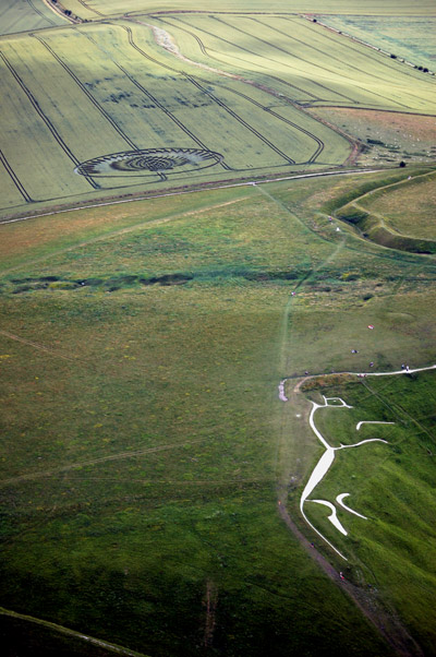 Uffington Castle, Oxfordshire crop circle, aerial photo 3