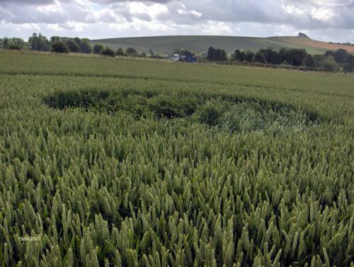Alton Barnes Crossroads, Wiltshire crop circle, aerial photo 3