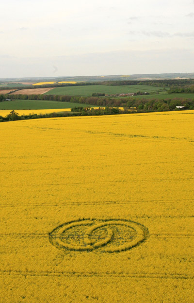 Chilcomb Down, Hampshire crop circle, aerial photo 25