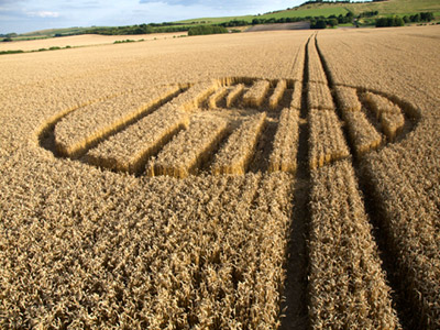 Draycot Foliat, Wiltshire crop circle, aerial photo 2