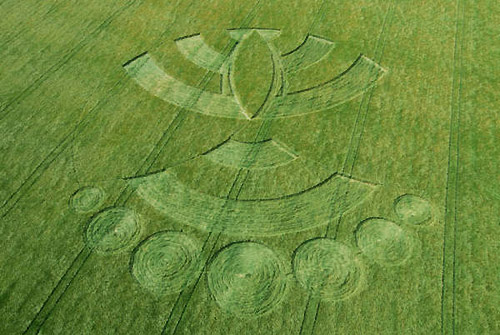 Easton Royal, Wiltshire crop circle, aerial photo 3