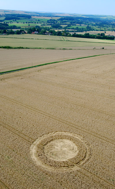 Etchilhampton Hill, Wiltshire crop circle, aerial photo 3