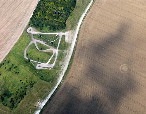 Etchilhampton Hill, Wiltshire crop circle, aerial photo 2