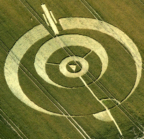 Golden Ball Hill, Wiltshire crop circle, aerial photo 2