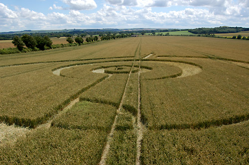 Golden Ball Hill, Wiltshire crop circle, aerial photo 6