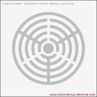 Hat Gate Cottage, Wiltshire crop circle, aerial photo 21