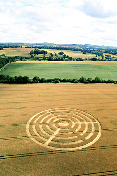 Hat Gate Cottage, Wiltshire crop circle, aerial photo 6