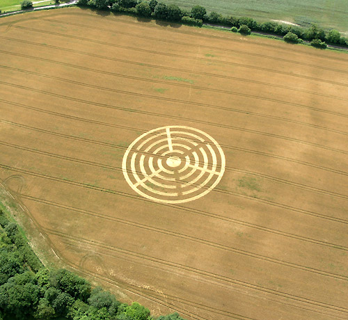Hat Gate Cottage, Wiltshire crop circle, aerial photo 22