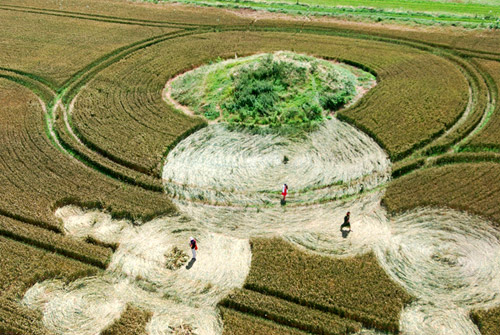 Hinton Downs, Oxfordshire crop circle, aerial photo 3